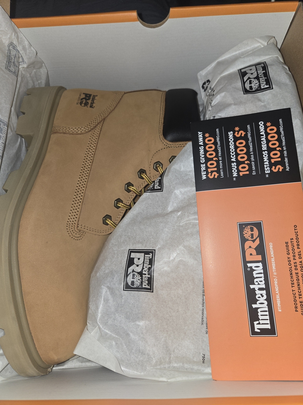 Timberland PRO Men's Tan Work Boots with Black Collar